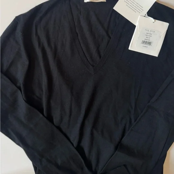 the row gaius black cashmere sweater size xs new with tags $1590